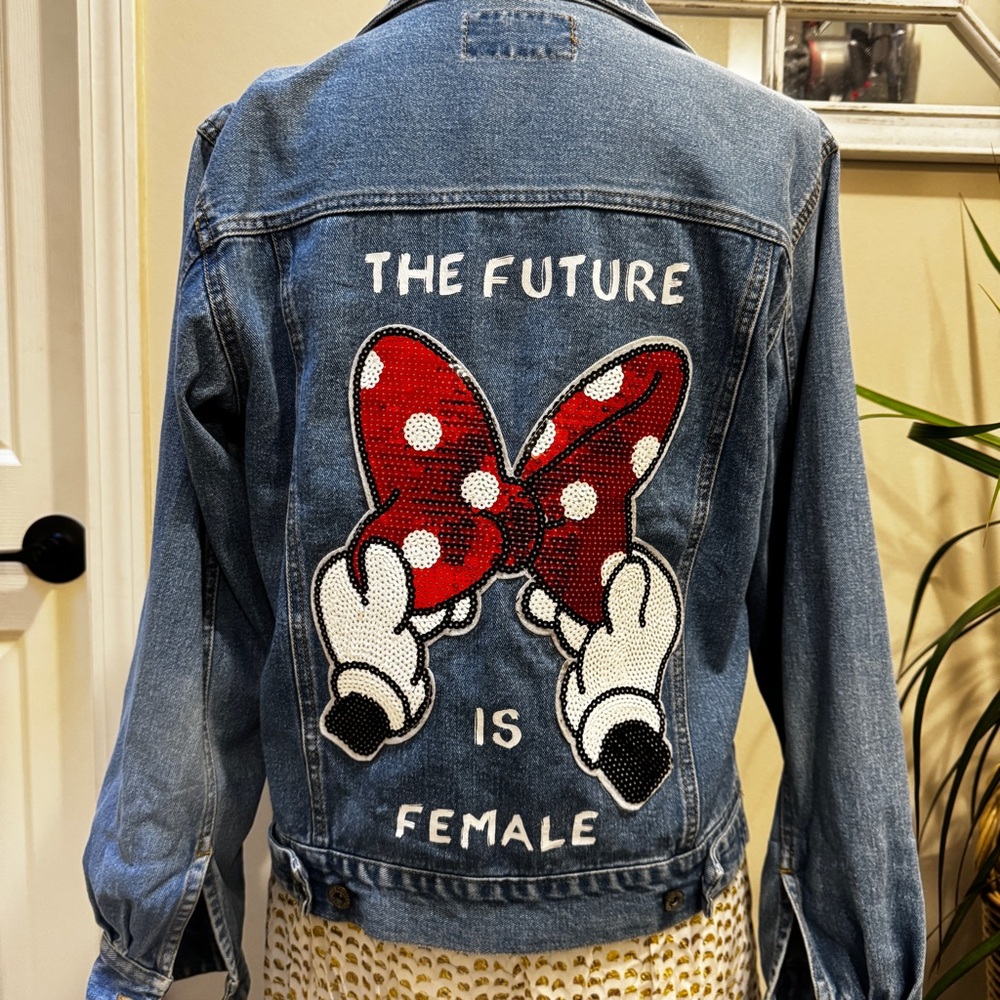 Denim Jacket with Minnie Mouse Bow (The Future is Female)